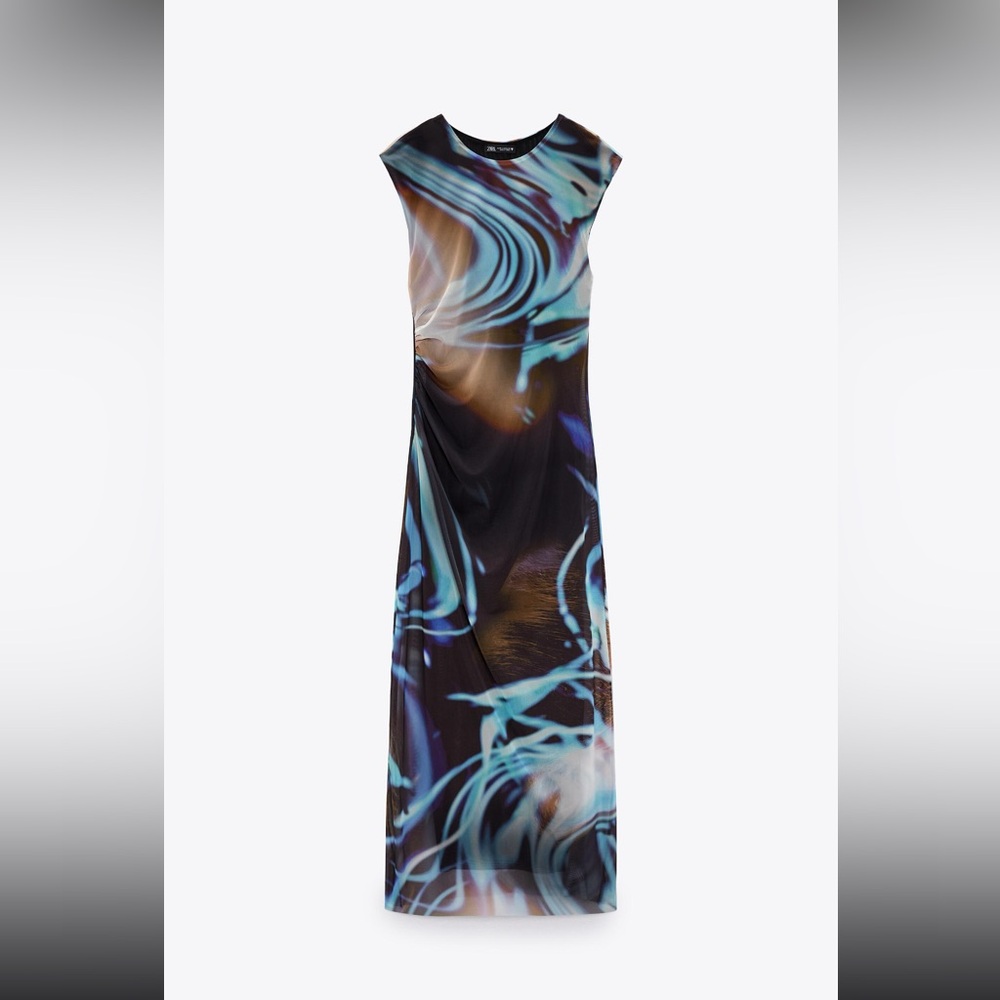 Zara Printed Tulle Dress